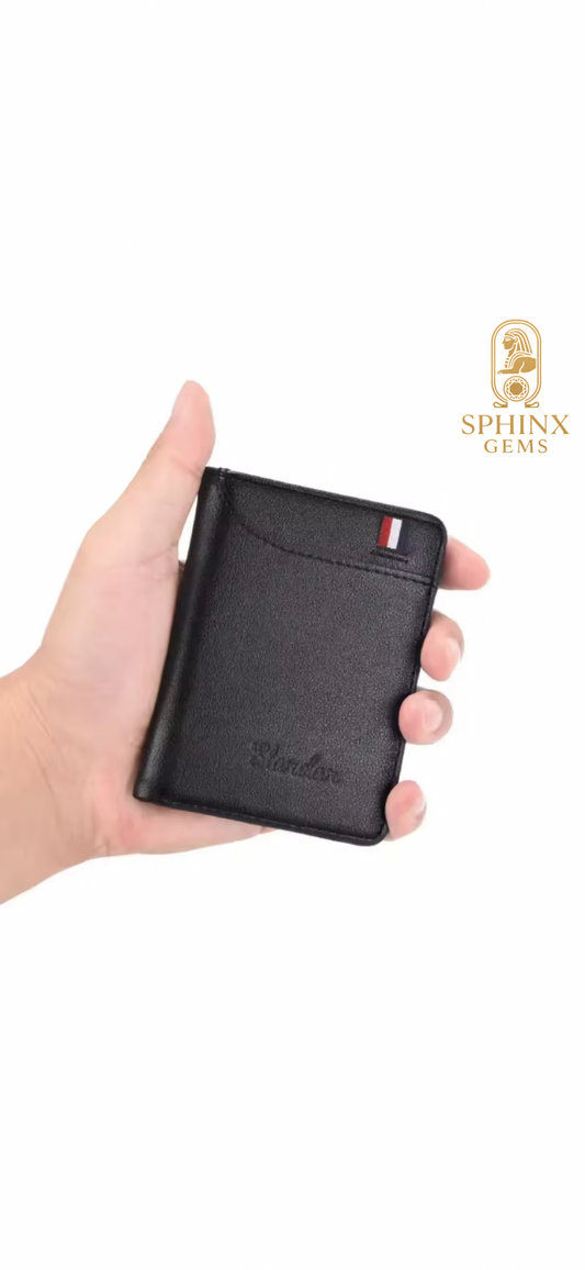 Slim Genuine Leather Men’s Wallet – RFID Card Holder & ID Window